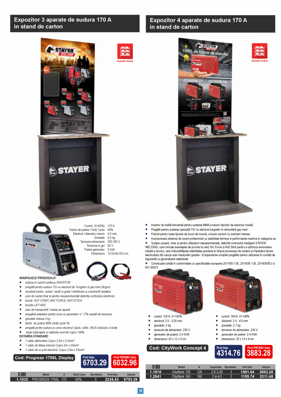 Pagina 18-Catalog CNS INDUSTRIAL 2018-2020 Aparate de sudura STAYER WELDING Catalog, brosura Romana Greutate...