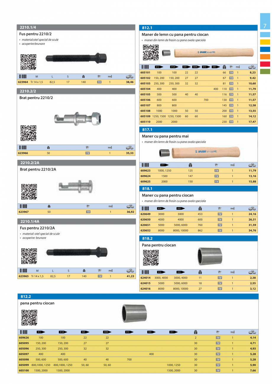 Pagina 7-Lista de preturi produse noi 2015 - 2016 UNIOR 1510, 1517 S Catalog, brosura Romana a de agatare
•...