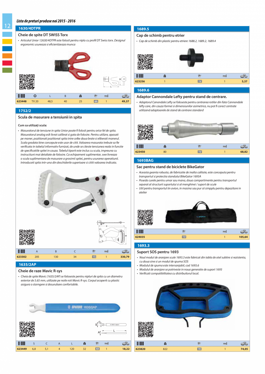 Pagina 12-Lista de preturi produse noi 2015 - 2016 UNIOR 1510, 1517 S Catalog, brosura Romana 23961 Tr 10 x 1,...
