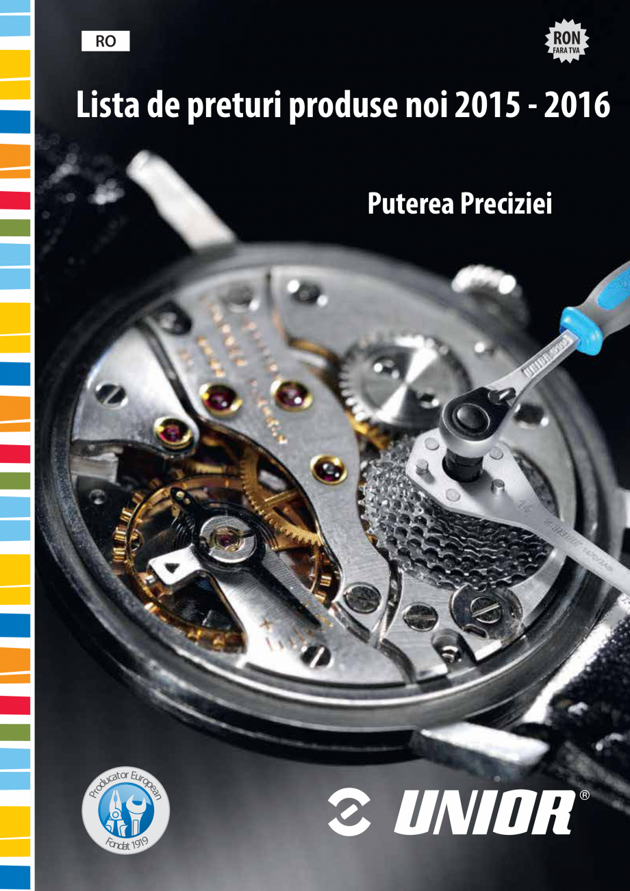 Pagina 1-Lista de preturi produse noi 2015 - 2016 UNIOR 1510, 1517 P, 1517 S, 1518 Catalog, brosura Romana...