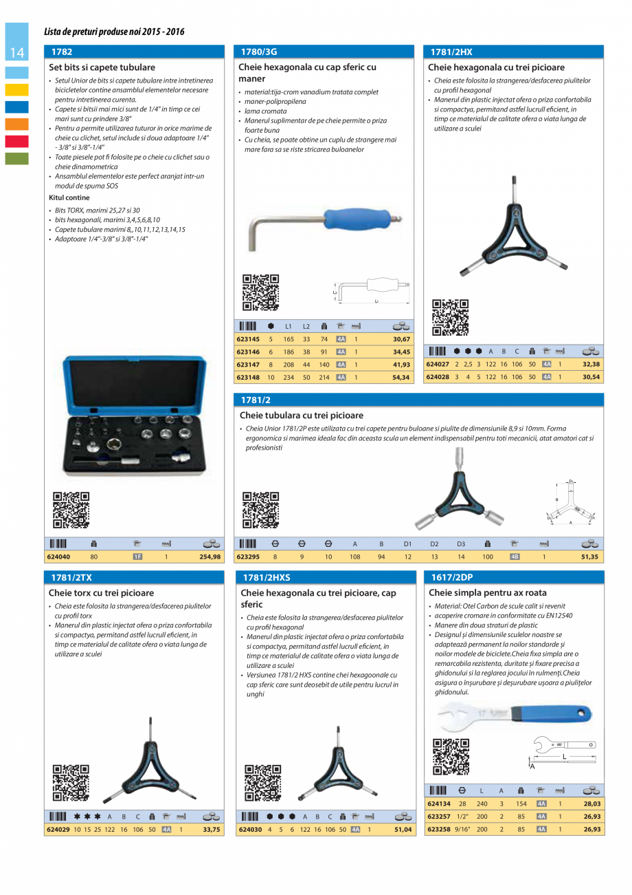 Pagina 14-Lista de preturi produse noi 2015 - 2016 UNIOR 1510, 1517 P, 1517 S, 1518 Catalog, brosura Romana 2,...