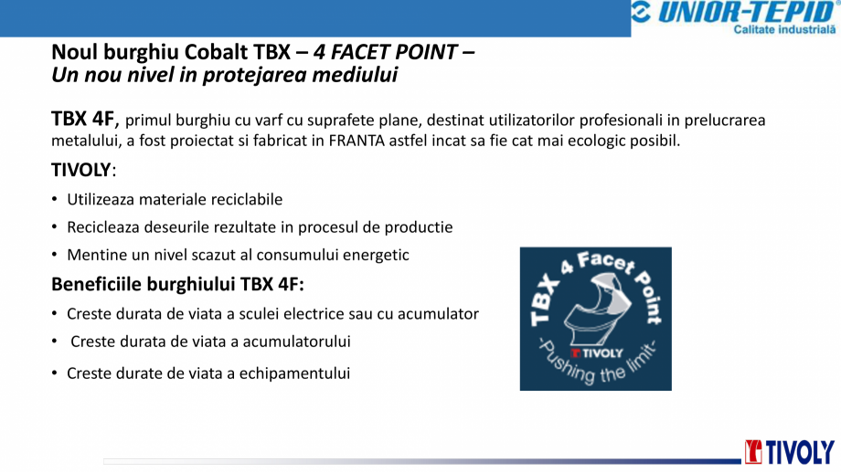 Pagina 8-Burghiu cobalt TBX Tivoly TIVOLY TBX 4FACET POINT Catalog, brosura Romana 