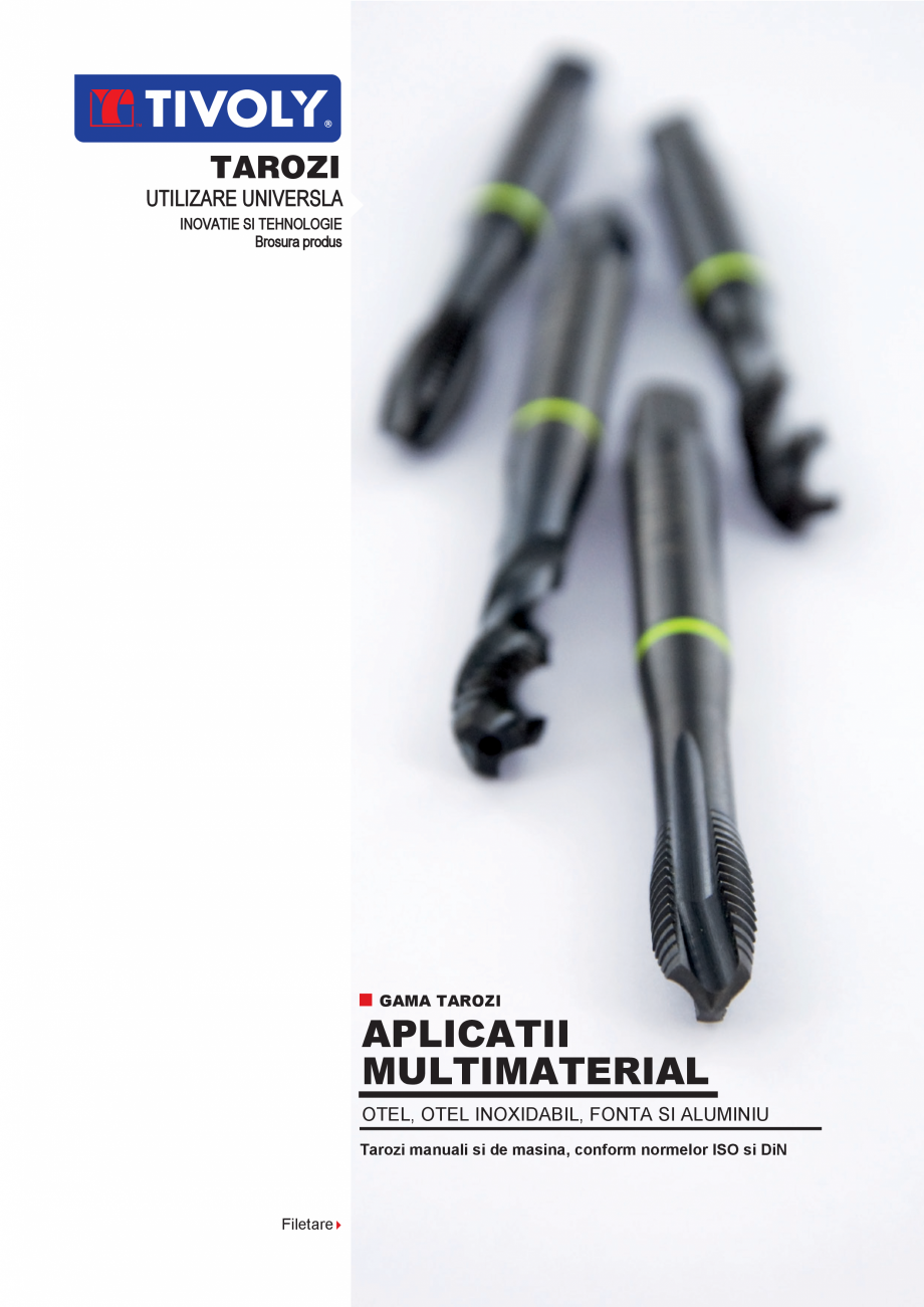 Pagina 1-Burghie TIVOLY TAROZI Fisa tehnica Romana TAROZI

UTILIZARE UNIVERSLA t
INOVATIE SI TEHNOLOGIE...
