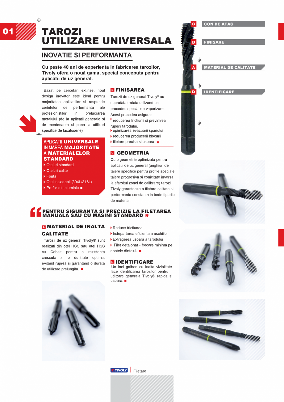 Pagina 2-Burghie TIVOLY TAROZI Fisa tehnica Romana izarea evacuarii spanului
reducerea producerii blocarii...