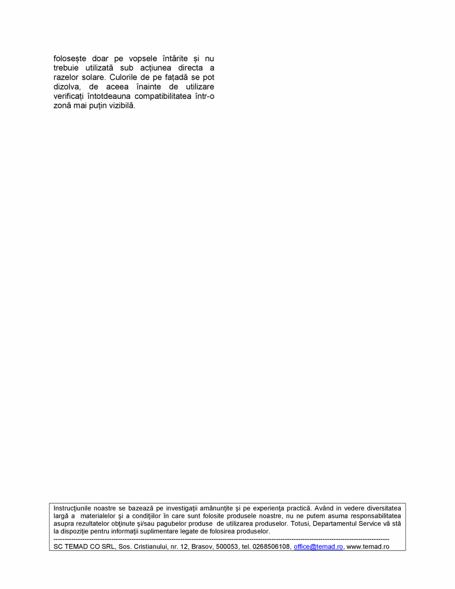 Pagina 2 - Soluție pentru îndepărtarea spumei poliuretanice și a urmelor de grafiti...