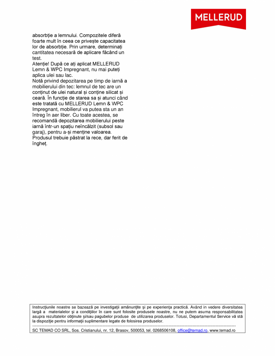 Pagina 2-Soluție pentru întreținerea suprafețelor din lemn, WPC Mellerud Chemie GMBH 760134  Fisa...