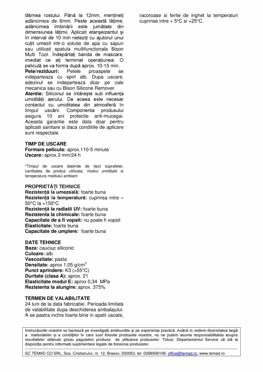 Pagina 2 - Etanseizant siliconic rezistent la apa pentru toate aplicatiile sanitare de etansare...