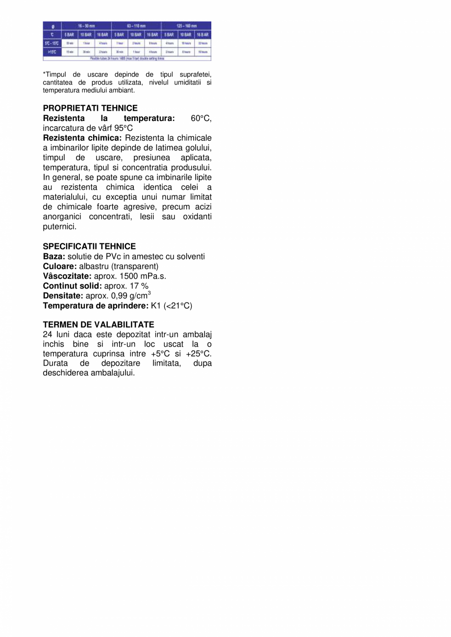 Pagina 2-Adeziv lichid pentru PVC rigid, cu intarire rapida GRIFFON WDF-05 Fisa tehnica Romana eranta
maxima ...