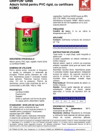GR95 Adeziv lichid pentru PVC rigid, cu certificare KOMO