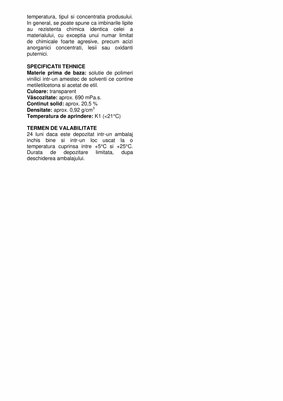 Pagina 2 - GR95 Adeziv lichid pentru PVC rigid, cu certificare KOMO GRIFFON GR-95 Fisa tehnica...