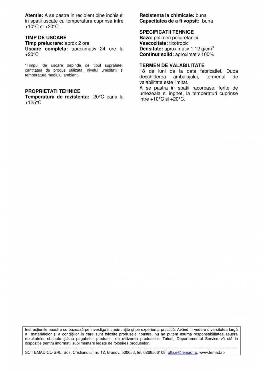 Pagina 2 - Adeziv poliuretanic pentru lemn rezistent la apa BISON D4 - PU Max Fisa tehnica Romana...