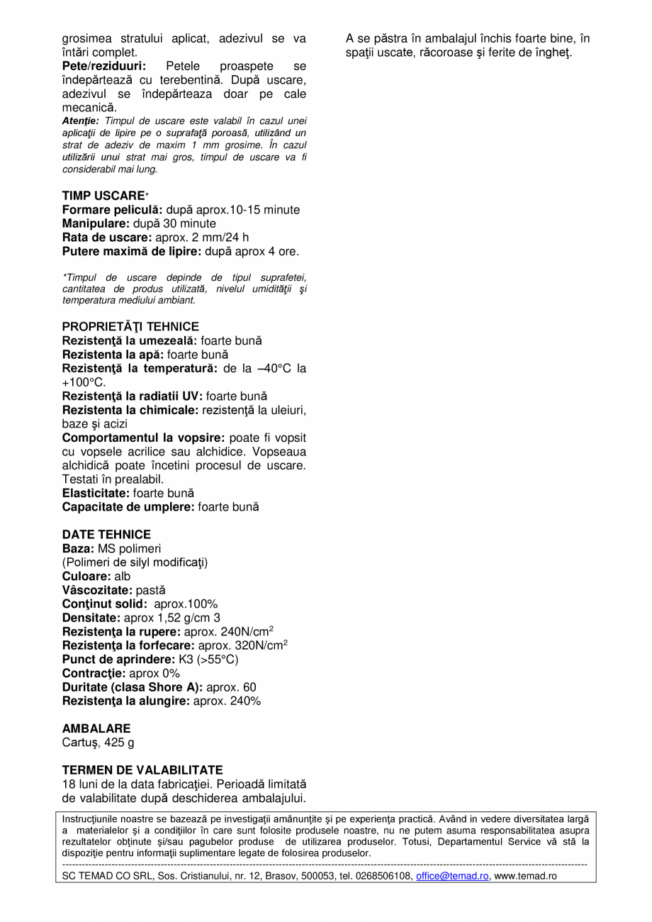 Pagina 2 - BISON® POLY MAX KIGH TACK EXPRESS BISON  Poly Max High Tack Express Fisa tehnica...
