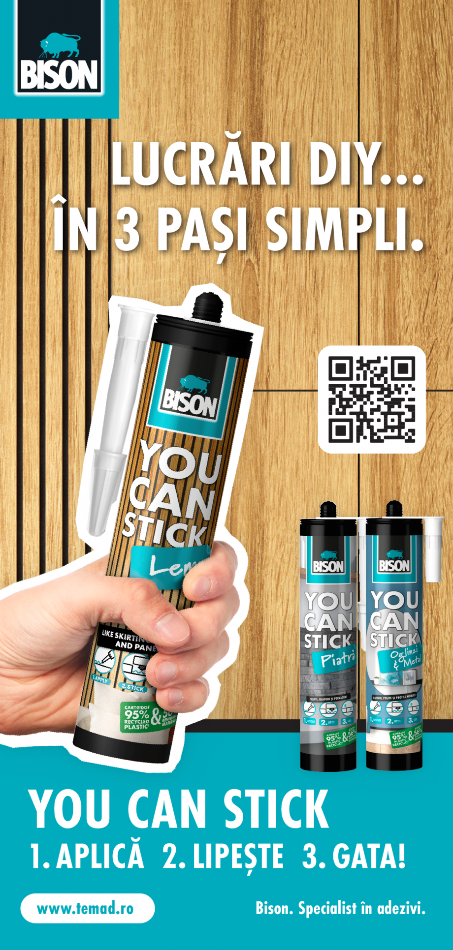 Pagina 1 - Lucrari DIY… in 3 pasi simpli  BISON You Can Stick - lemn Catalog, brosura Romana ...