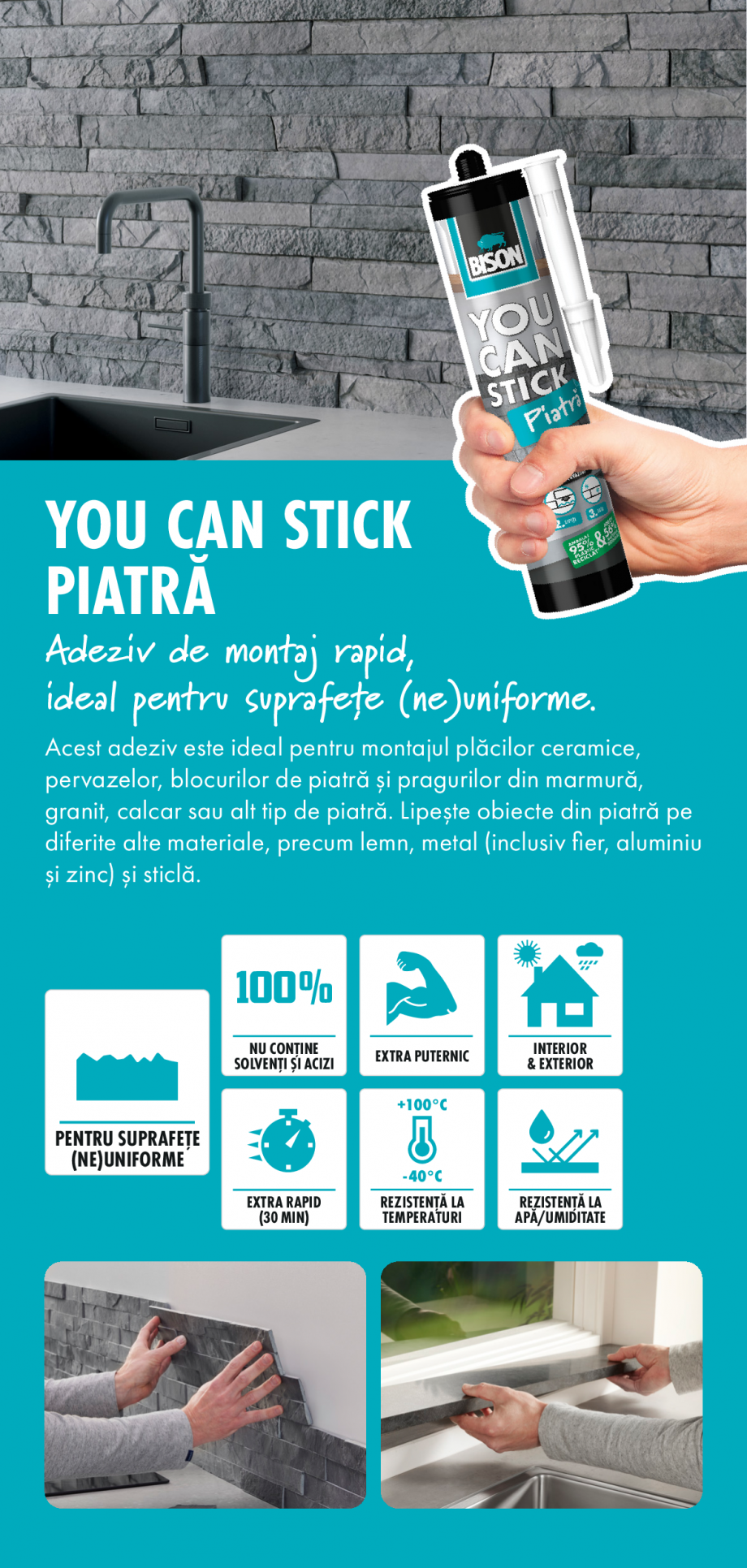 Pagina 3-Lucrari DIY… in 3 pasi simpli  BISON You Can Stick - lemn Catalog, brosura Romana fețele de
...