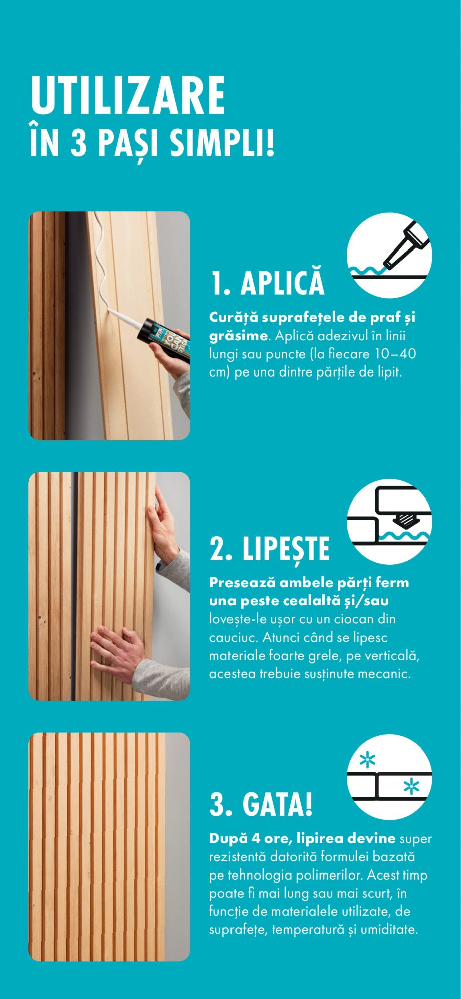 Pagina 5-Lucrari DIY… in 3 pasi simpli  BISON You Can Stick - lemn Catalog, brosura Romana 
