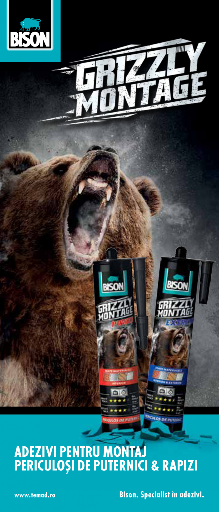 Pagina 1 - Adezivi pentru montaj periculosi de puternici & rapizi  BISON Grizzly Montage Power, ...
