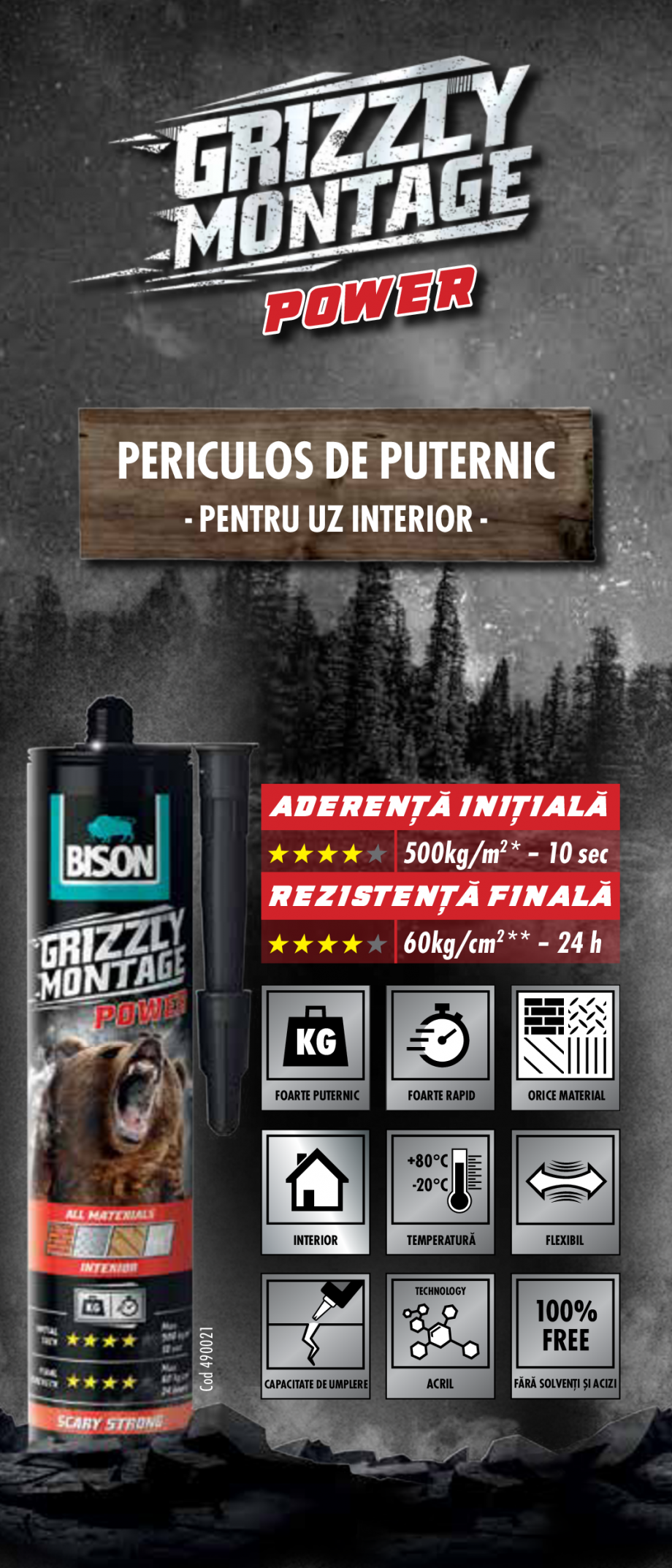 Pagina 3-Adezivi pentru montaj periculosi de puternici & rapizi  BISON Grizzly Montage Power, Grizzly...