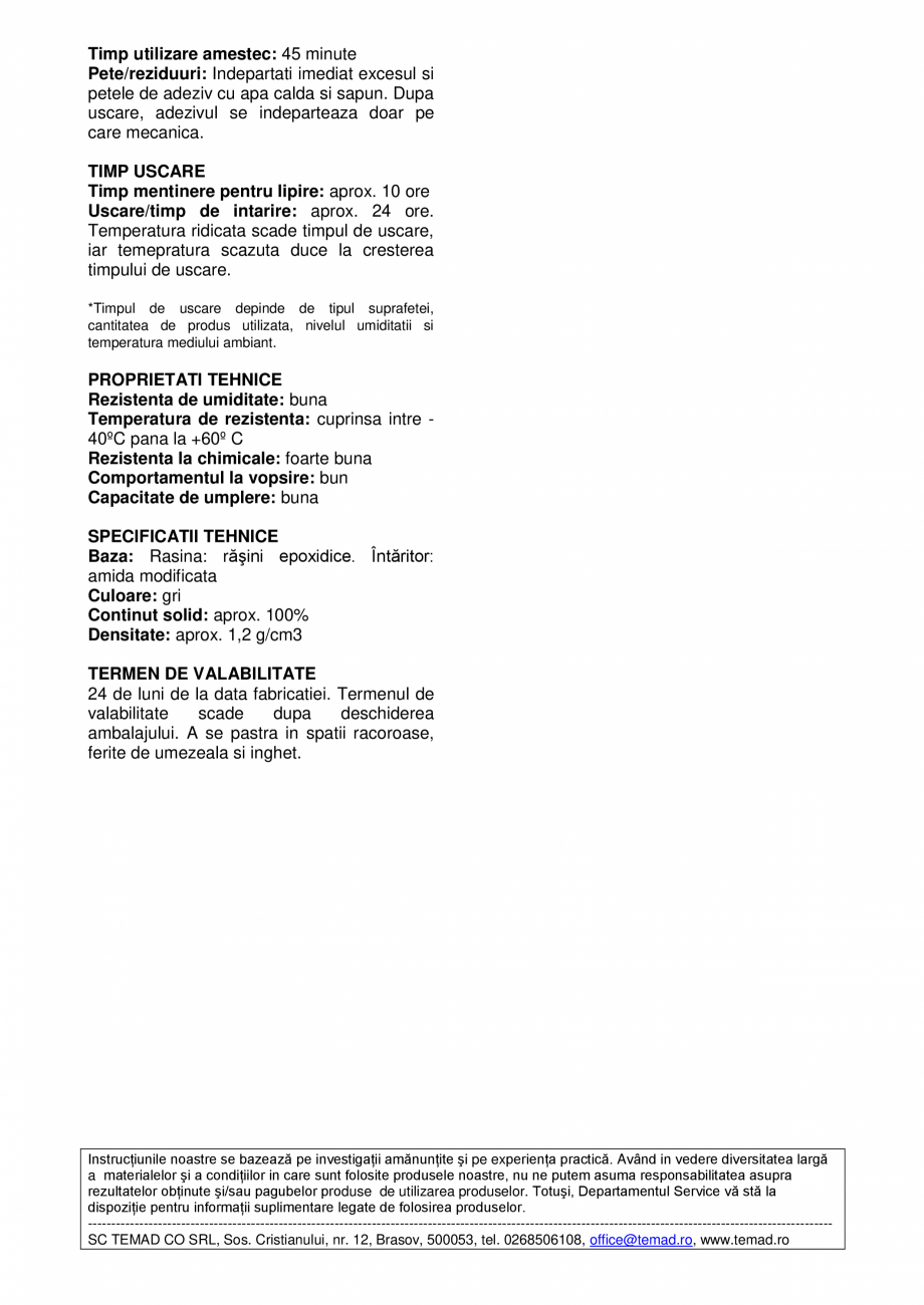 Pagina 2 - Adeziv epoxidic bicomponent, culoare  metalica, rezistent la uzura BISON Epoxy Metal Fisa...