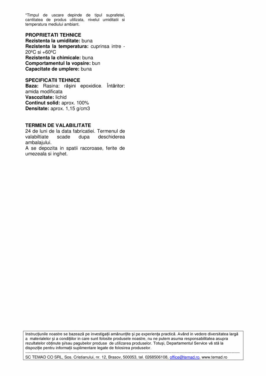 Pagina 2-Adeziv epoxidic bicomponent, universal,  foarte puternic BISON Epoxy Universal Fisa tehnica Romana...