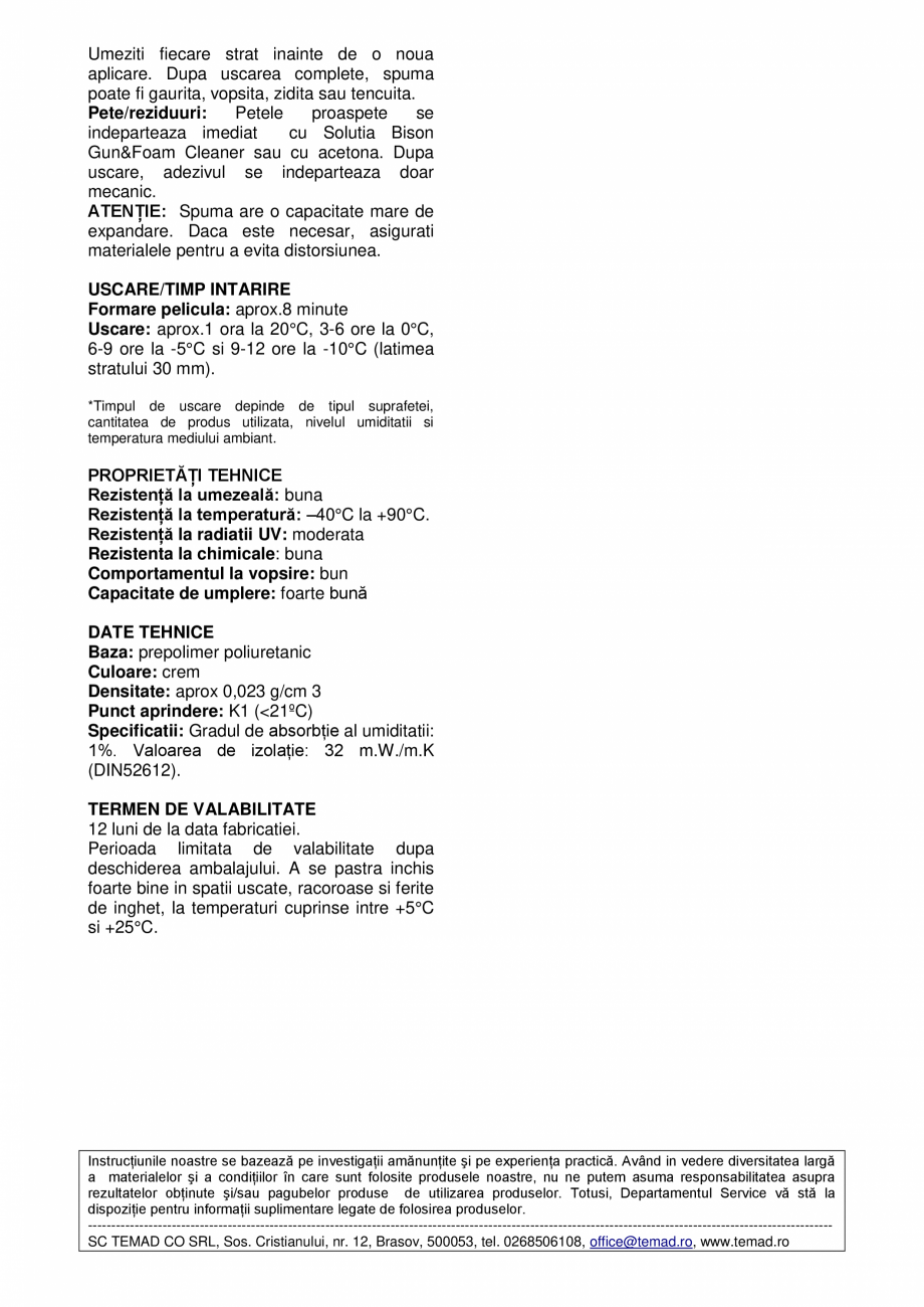 Pagina 2-Spuma poliuretanica universala de pistol cu capacitate mare de expandare BISON WINTER GUN...