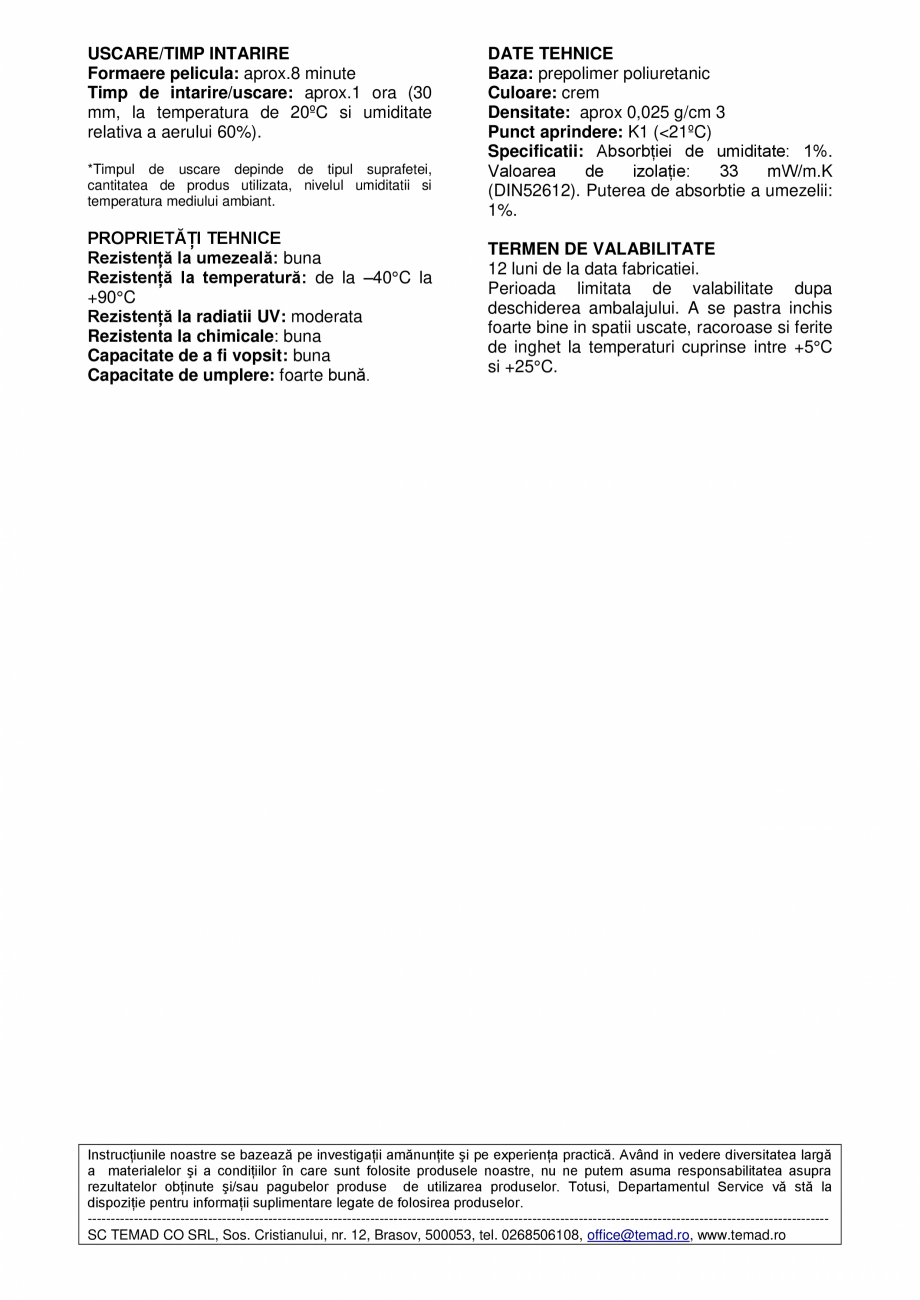 Pagina 2 - Spuma poliuretanica pentru pistol, universala  cu capacitate mare de expandare, pentru uz...