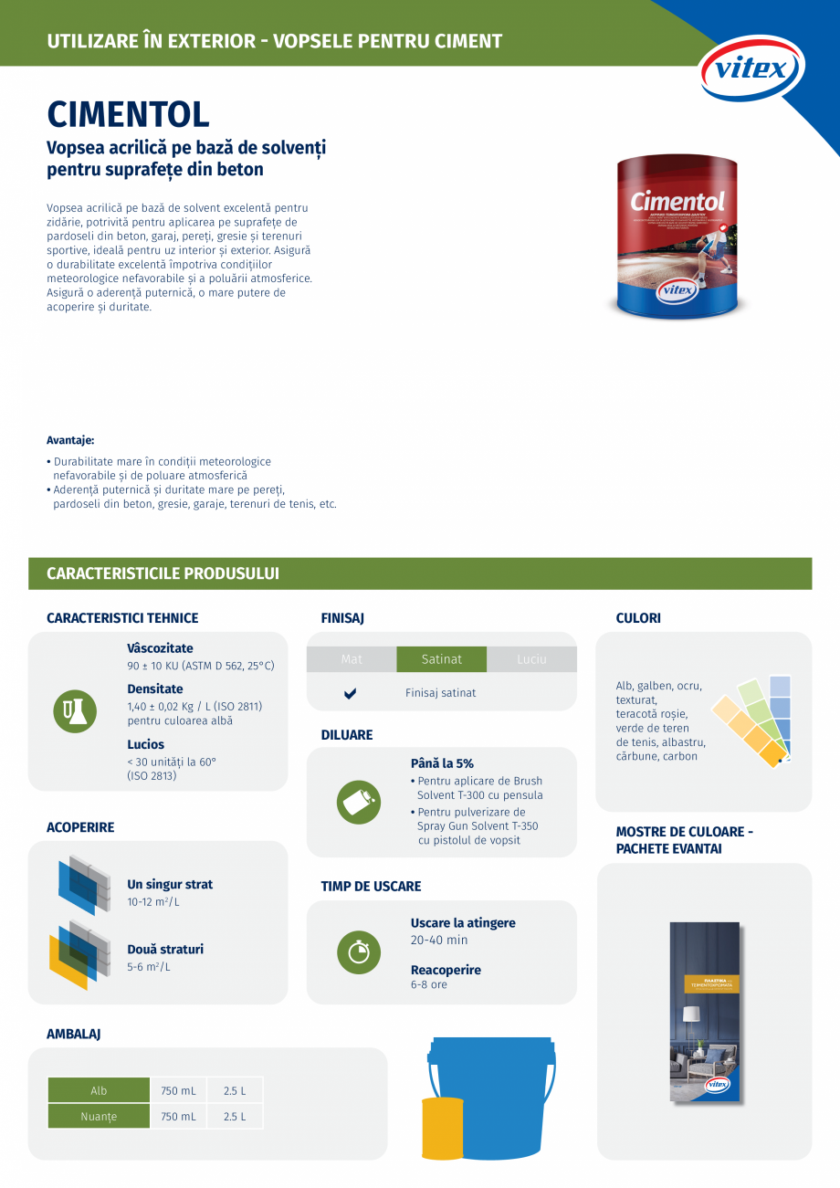 Pagina 1 - Vopsea acrilica pe baza de solvent pentru suprafete din beton VITEX Cimentol 882,...