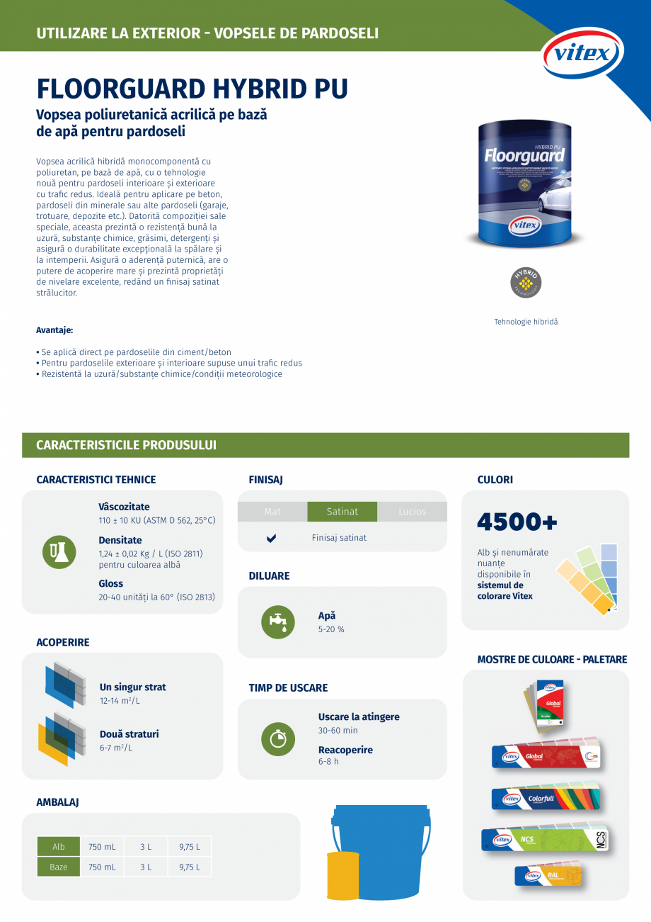 Pagina 1-Vopsea poliuretanica acrilica pe baza de apa pentru pardoseli VITEX FLOORGUARD Fisa tehnica Romana...