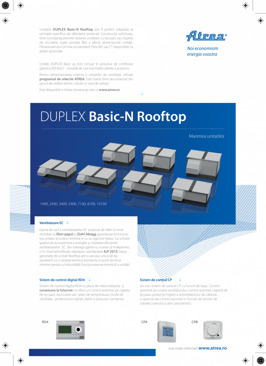 Pagina 2-Unitati de ventilatie cu montaj exterior ATREA DUPLEX BASIC-N Rooftop Catalog, brosura Romana...