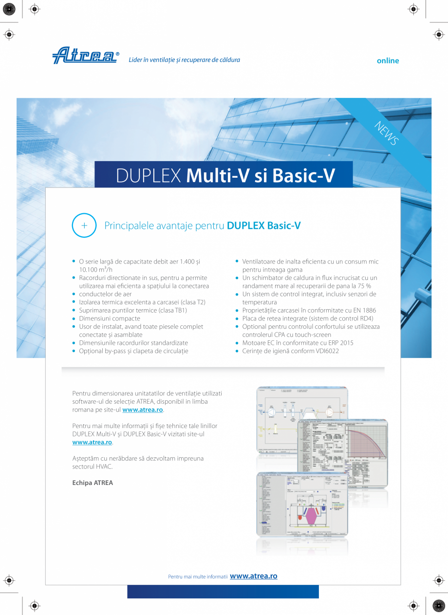 Pagina 2-Unitati de ventilatie aer ATREA DUPLEX MULTI-V,  DUPLEX BASIC-V Catalog, brosura Romana i cu
baterii...