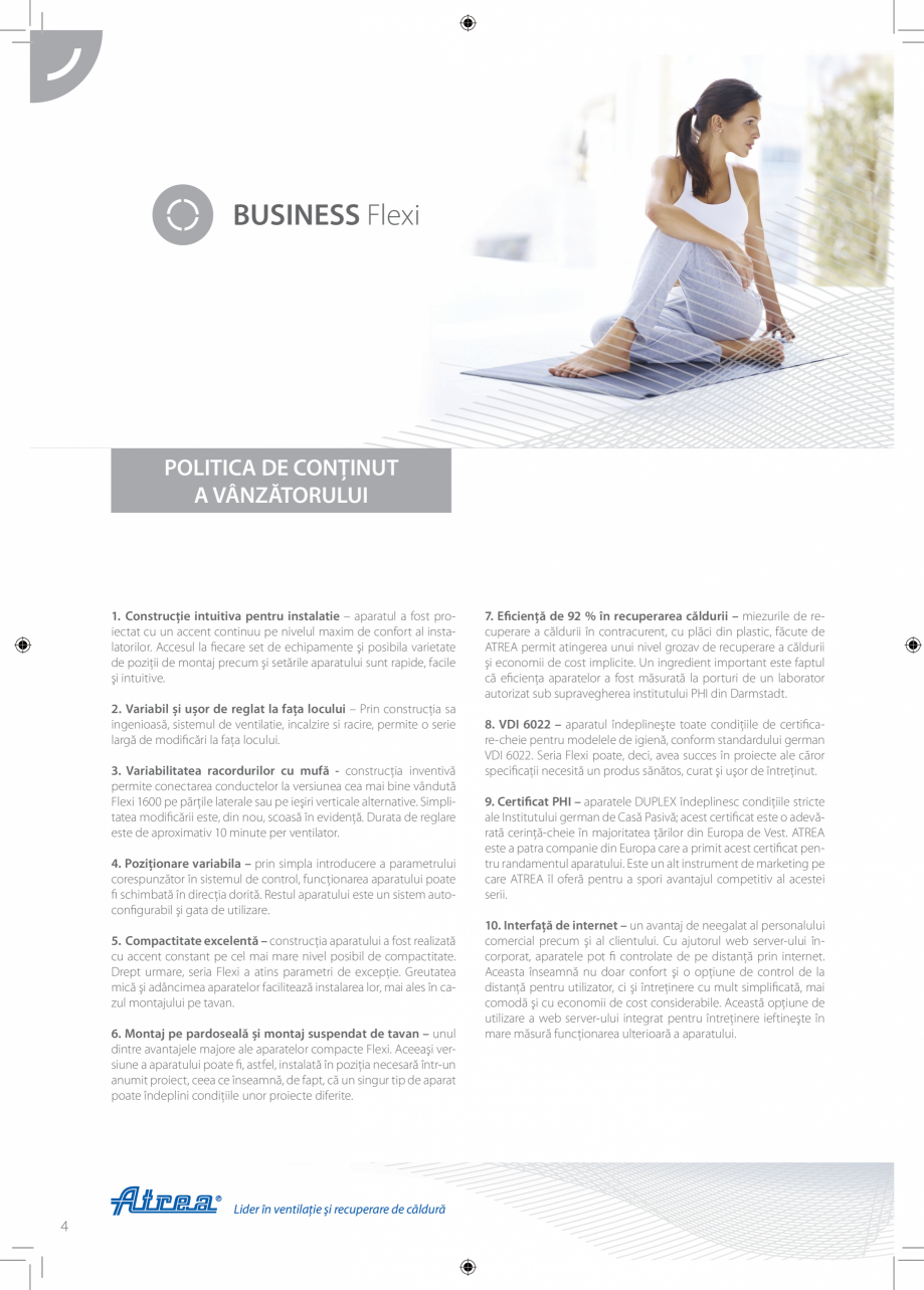 Pagina 4-Unitate de ventilatie ATREA DUPLEX FLEXI Catalog, brosura Romana i de montaj precum şi setările...
