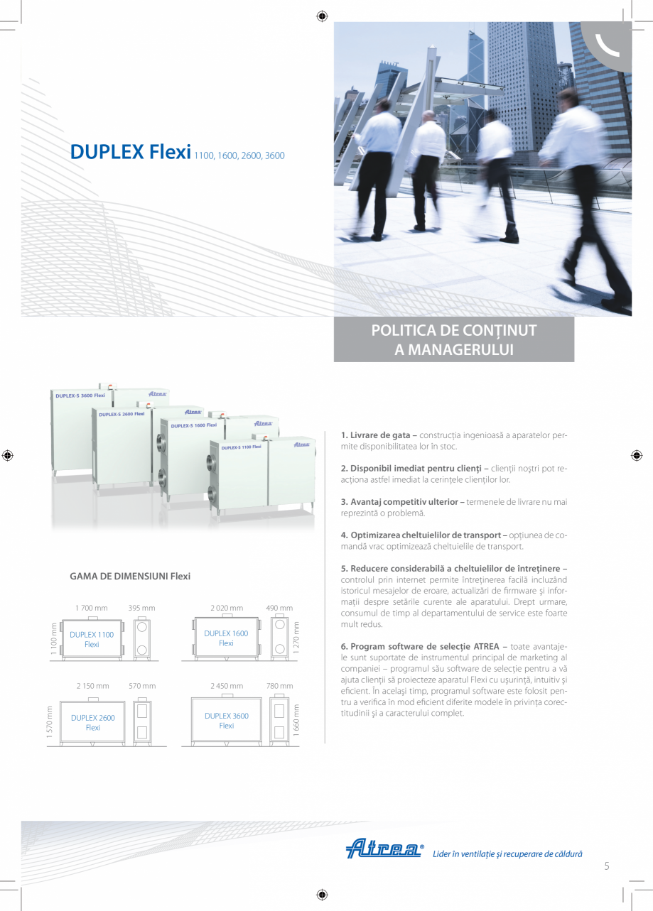 Pagina 5-Unitate de ventilatie ATREA DUPLEX FLEXI Catalog, brosura Romana , seria Flexi a atins parametri de ...