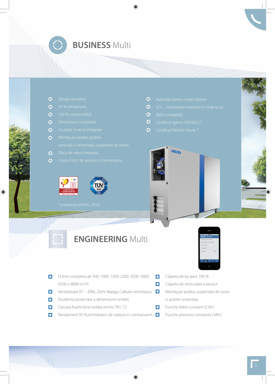 Pagina 3-Unitate de ventilatie ATREA DUPLEX MULTI Catalog, brosura Romana a de by-pass 100 %

6500 si 8000...