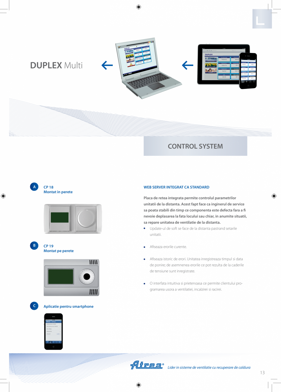 Pagina 13-Unitate de ventilatie ATREA DUPLEX MULTI Catalog, brosura Romana ucta.

WEB Server

Racire –...