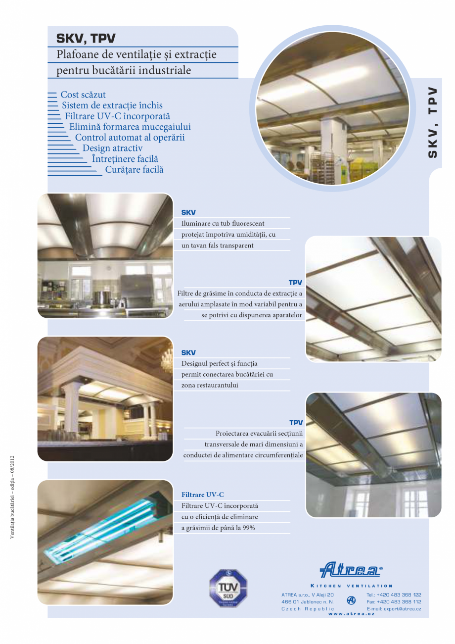 Pagina 1-Plafoane de ventilatie si extractie pentru bucatarii industriale ATREA Catalog, brosura Romana SKV, ...