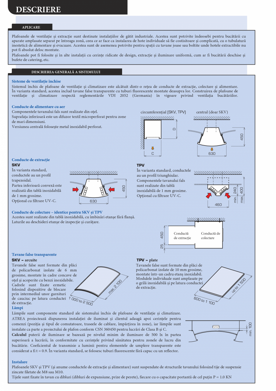 Pagina 2-Plafoane de ventilatie si extractie pentru bucatarii industriale ATREA Catalog, brosura Romana :...