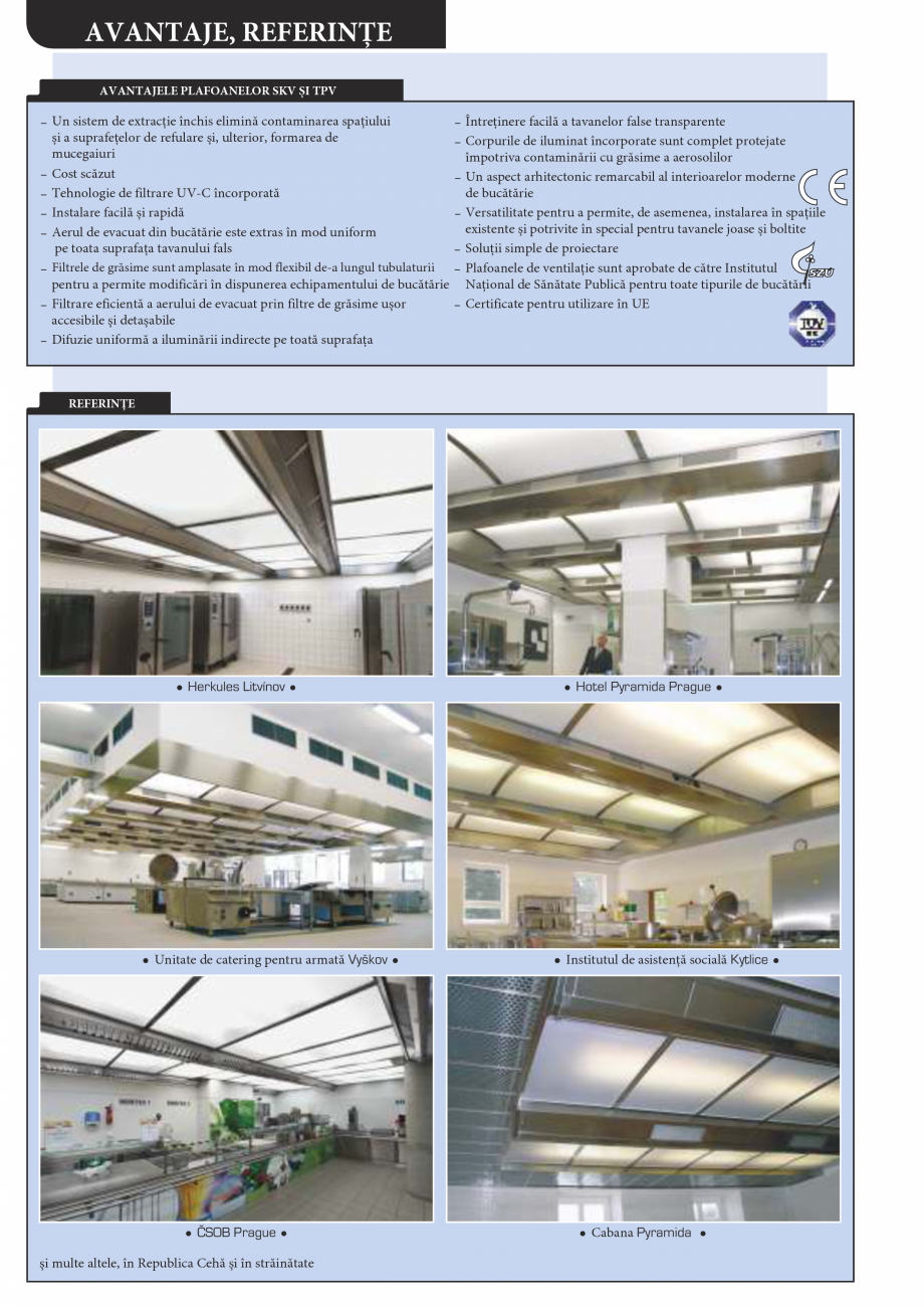 Pagina 8-Plafoane de ventilatie si extractie pentru bucatarii industriale ATREA Catalog, brosura Romana 30 V
...