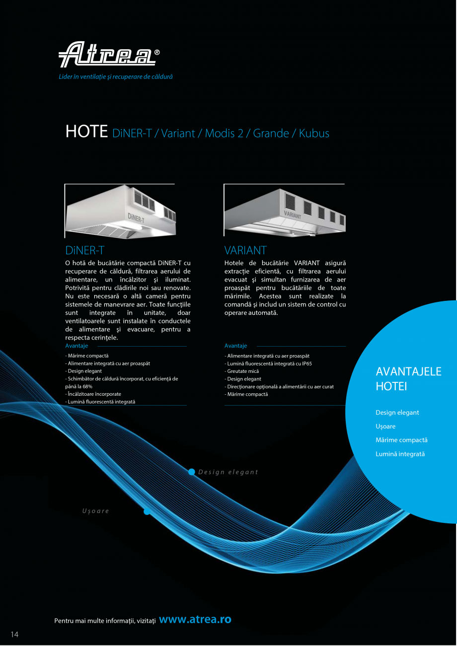 Pagina 14 - Ventilatie moderna pentru bucatarii profesionale  ATREA Diner-T, Variant, Grande, Modis ...