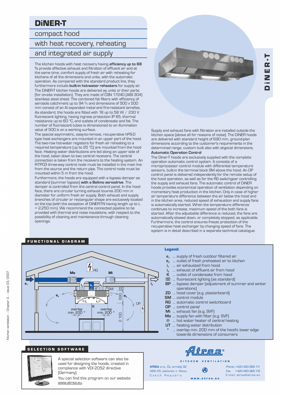 Pagina 1-Hota pentru bucatarii profesionale ATREA Diner-T Fisa tehnica Engleza DiNER-T

The kitchen hoods...