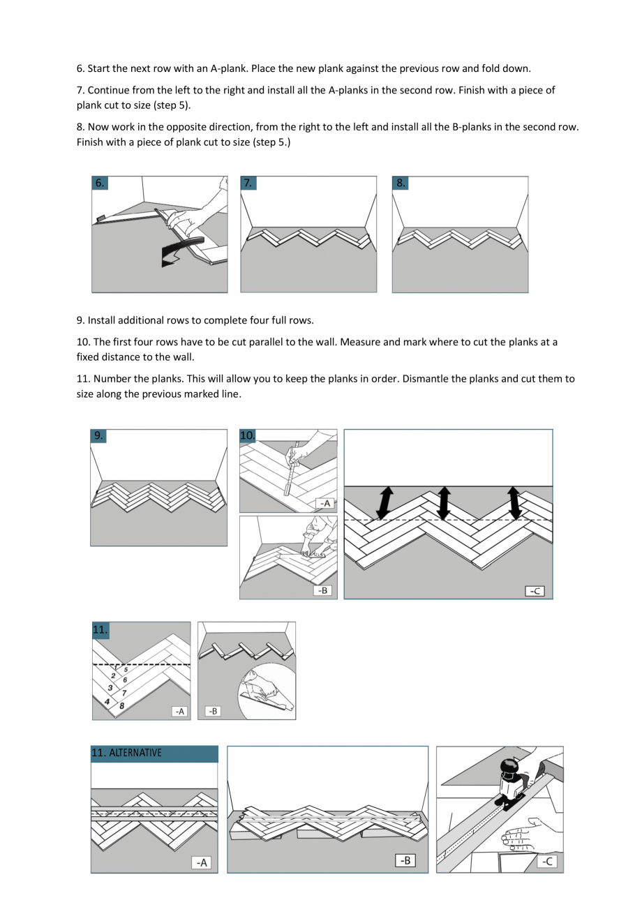 Pagina 3-Instructiuni instalare parchet SPC HERRINGBONE NOMAD FLO Instructiuni montaj, utilizare Engleza 
•...