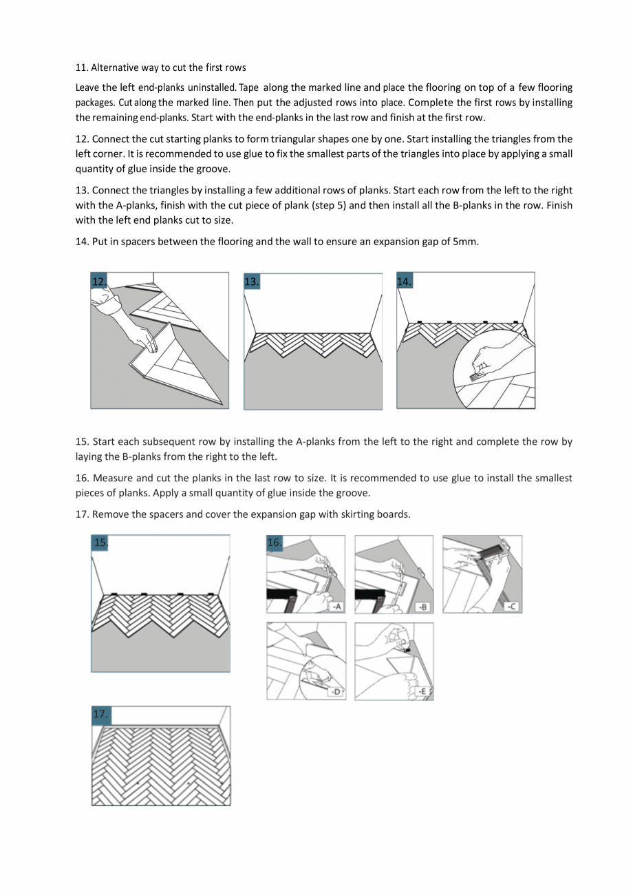 Pagina 4-Instructiuni instalare parchet SPC HERRINGBONE NOMAD FLO Instructiuni montaj, utilizare Engleza ...