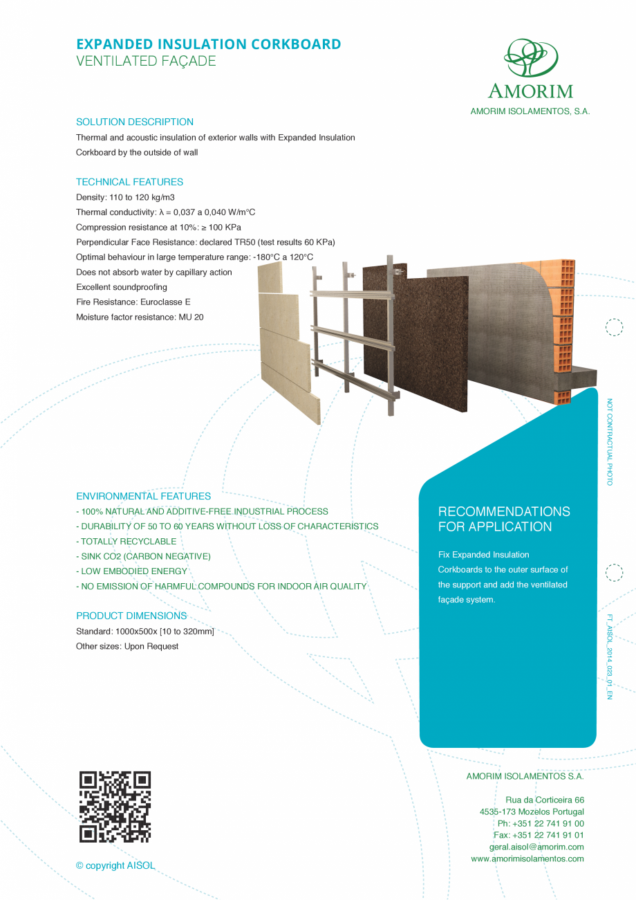 Pagina 2 - Placi din pluta expandata - Fatade ventilate AMORIM Fisa tehnica Engleza icular Face...