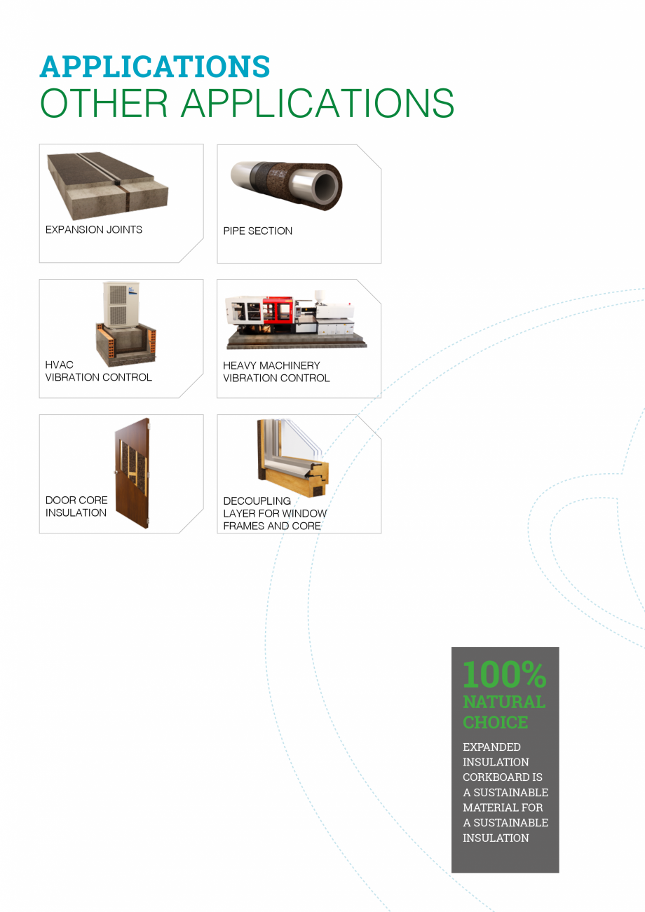 Pagina 7-Aplicatiile placilor din pluta expandata AMORIM Catalog, brosura Engleza 