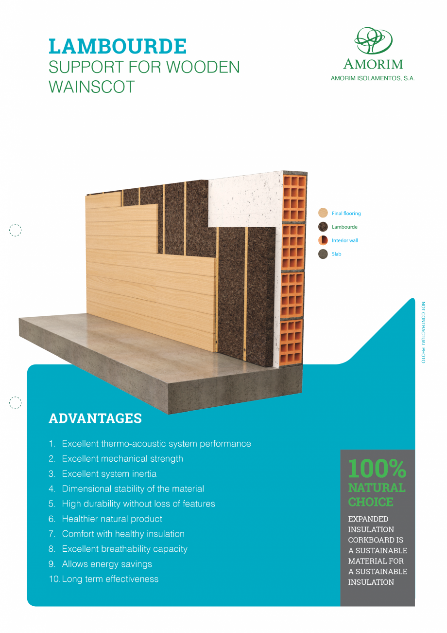 Pagina 1-Placi din pluta expandata - Suport pentru lambriu din lemn AMORIM LAMBOURDE Fisa tehnica Engleza...
