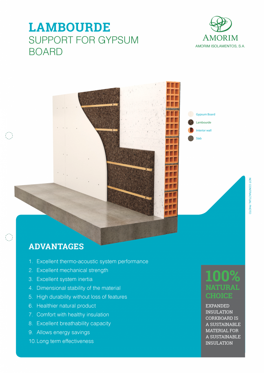 Pagina 1-Placi din pluta expandata - Suport pentru rigips AMORIM LAMBOURDE Fisa tehnica Engleza LAMBOURDE
...