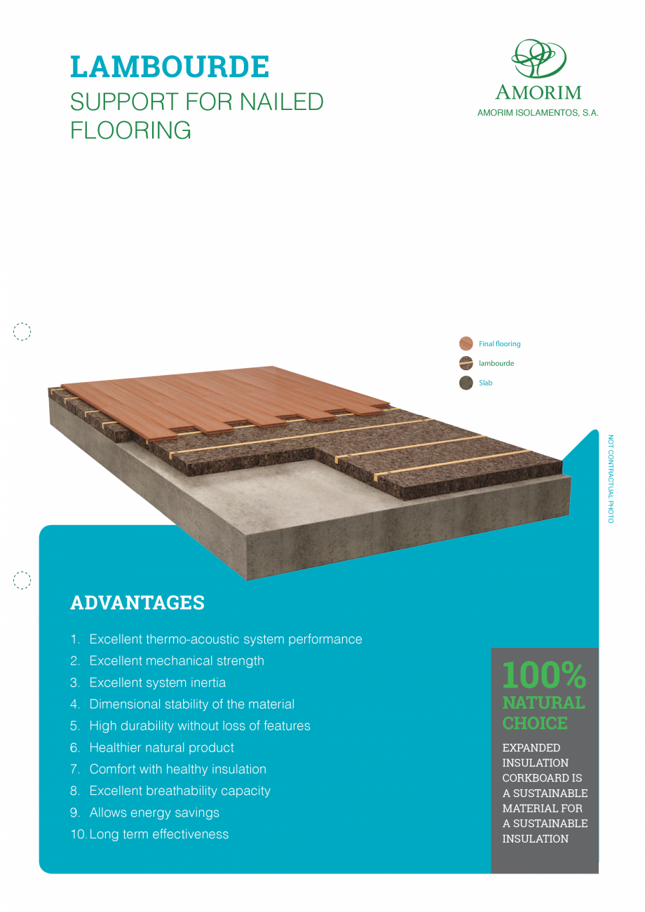 Pagina 1-Placi din pluta expandata - Suport pentru pardoseala AMORIM LAMBOURDE Fisa tehnica Engleza LAMBOURDE...