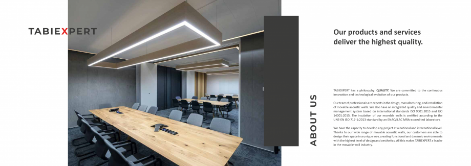 Pagina 2-Pereti mobili  TABIEXPERT Catalog, brosura Engleza  design and aesthetics. All this makes TABIEXPERT...