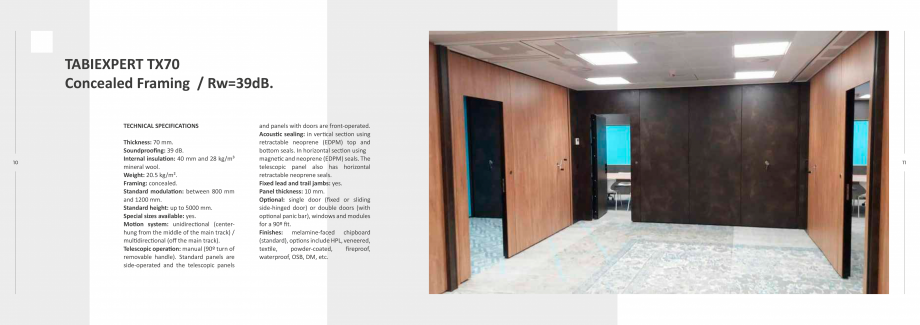 Pagina 6-Pereti mobili  TABIEXPERT Catalog, brosura Engleza aming / Rw=45dB. *49dB.

14

TECHNICAL...