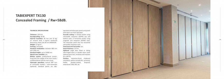 Pagina 12-Pereti mobili  TABIEXPERT Catalog, brosura Engleza undproofing: 44 dB
Insulation: 60 mm and 40...