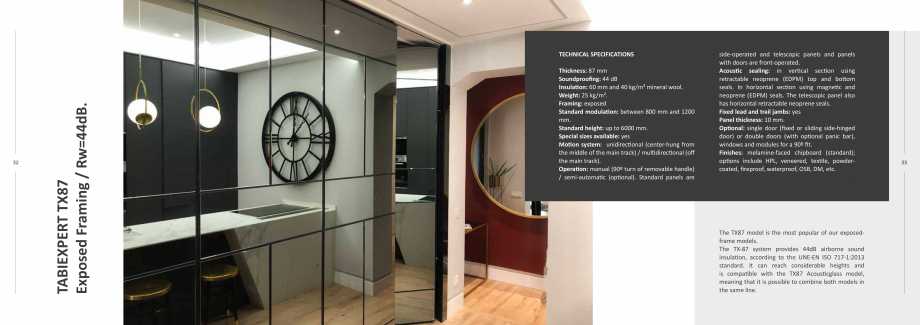 Pagina 17-Pereti mobili  TABIEXPERT Catalog, brosura Engleza prene (EDPM) top and bottom
seals. In horizontal ...