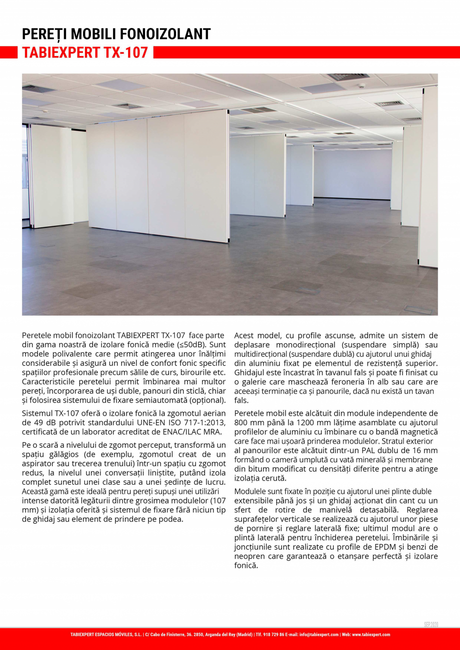 Pagina 1-Perete mobil fonoizolant TABIEXPERT TX-107 Fisa tehnica Romana 